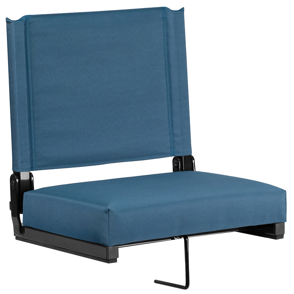 Flash Furniture XU-STA-GN-GG Grandstand Outdoor Folding Stadium Seat - Teal Canvas w/ Black Aluminum Frame