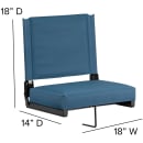 Flash Furniture XU-STA-GN-GG Grandstand Outdoor Folding Stadium Seat - Teal Canvas w/ Black Aluminum Frame thumbnail 2