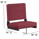 Flash Furniture XU-STA-M-GG Grandstand Outdoor Folding Stadium Seat - Maroon Canvas w/ Black Aluminum Frame thumbnail 2