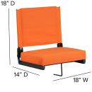Flash Furniture XU-STA-OR-GG Grandstand Outdoor Folding Stadium Seat - Orange Canvas w/ Black Aluminum Frame thumbnail 2