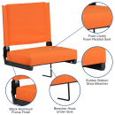 Flash Furniture XU-STA-OR-GG Grandstand Outdoor Folding Stadium Seat - Orange Canvas w/ Black Aluminum Frame thumbnail 3