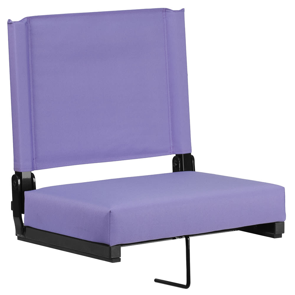 Flash Furniture XU-STA-PUR-GG Grandstand Outdoor Folding Stadium Seat - Purple Canvas w/ Black Aluminum Frame