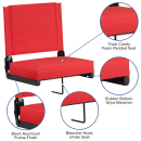 Flash Furniture XU-STA-RED-GG Grandstand Outdoor Folding Stadium Seat - Red Canvas w/ Black Aluminum Frame thumbnail 3