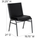 Flash Furniture XU-60153-BK-VYL-GG Stacking Chair w/ Black Vinyl Back & Seat - Steel Frame, Silver Vein thumbnail 2