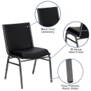 Flash Furniture XU-60153-BK-VYL-GG Stacking Chair w/ Black Vinyl Back & Seat - Steel Frame, Silver Vein thumbnail 6