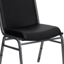 Flash Furniture XU-60153-BK-VYL-GG Stacking Chair w/ Black Vinyl Back & Seat - Steel Frame, Silver Vein thumbnail 7