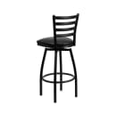 Flash Furniture XU-6F8B-LADSWVL-BLKV-GG Swivel Bar Stool w/ Ladder Back & Black Vinyl Seat, Black thumbnail 12