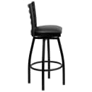 Flash Furniture XU-6F8B-LADSWVL-BLKV-GG Swivel Bar Stool w/ Ladder Back & Black Vinyl Seat, Black thumbnail 3