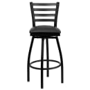Flash Furniture XU-6F8B-LADSWVL-BLKV-GG Swivel Bar Stool w/ Ladder Back & Black Vinyl Seat, Black thumbnail 5