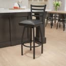 Flash Furniture XU-6F8B-LADSWVL-BLKV-GG Swivel Bar Stool w/ Ladder Back & Black Vinyl Seat, Black thumbnail 9