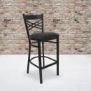 Flash Furniture XU-6F8BXBK-BAR-BLKV-GG Bar Stool w/ Cross Back & Black Vinyl Seat, Black thumbnail 9