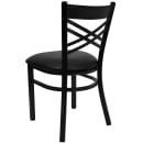 Flash Furniture XU-6FOBXBK-BLKV-GG Restaurant Chair w/ Cross Back & Black Vinyl Seat - Steel Frame, Black thumbnail 4