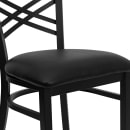 Flash Furniture XU-6FOBXBK-BLKV-GG Restaurant Chair w/ Cross Back & Black Vinyl Seat - Steel Frame, Black thumbnail 7
