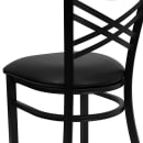 Flash Furniture XU-6FOBXBK-BLKV-GG Restaurant Chair w/ Cross Back & Black Vinyl Seat - Steel Frame, Black thumbnail 8