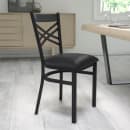 Flash Furniture XU-6FOBXBK-BLKV-GG Restaurant Chair w/ Cross Back & Black Vinyl Seat - Steel Frame, Black thumbnail 9