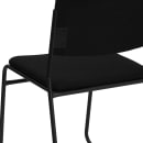 Flash Furniture XU-8700-BLK-B-30-GG Stacking Chair w/ Black Fabric Back & Seat - Steel Frame, Black thumbnail 8