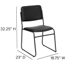 Flash Furniture XU-8700-BLK-B-VYL-30-GG Stacking Chair w/ Black Vinyl Back & Seat - Steel Frame, Black thumbnail 2