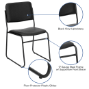 Flash Furniture XU-8700-BLK-B-VYL-30-GG Stacking Chair w/ Black Vinyl Back & Seat - Steel Frame, Black thumbnail 6
