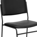 Flash Furniture XU-8700-BLK-B-VYL-30-GG Stacking Chair w/ Black Vinyl Back & Seat - Steel Frame, Black thumbnail 7