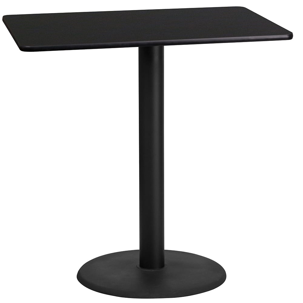 Flash Furniture XU-BLKTB-2442-TR24B-GG Rectangular Bar Height Table w/ Black Laminate Top - 42"W x 24"D x 43 1/8"H, Cast Iron Base