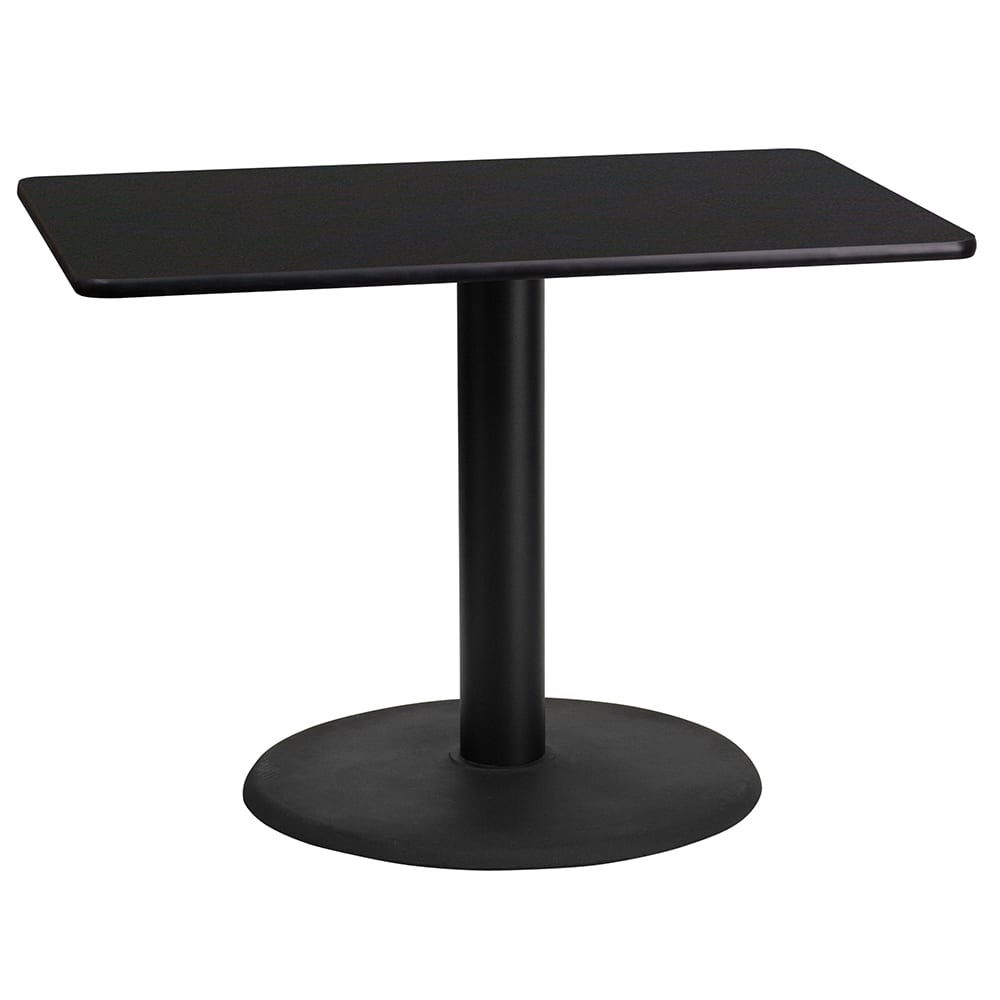 Flash Furniture XU-BLKTB-2442-TR24-GG Rectangular Dining Height Table w/ Black Laminate Top - 42"W x 24"D, Cast Iron Base