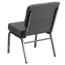 Flash Furniture XU-CH0221-GY-SV-GG Extra Wide Stacking Church Chair w/ Gray Polyester Back & Seat - Steel Frame, Silver Vein thumbnail 4