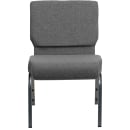 Flash Furniture XU-CH0221-GY-SV-GG Extra Wide Stacking Church Chair w/ Gray Polyester Back & Seat - Steel Frame, Silver Vein thumbnail 5