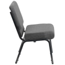 Flash Furniture XU-CH0221-GY-SV-GG Extra Wide Stacking Church Chair w/ Gray Polyester Back & Seat - Steel Frame, Silver Vein thumbnail 6