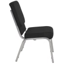Flash Furniture XU-CH-60096-BK-SV-GG Stacking Church Chair w/ Black Polyester Back & Seat - Steel Frame, Silver Vein thumbnail 4