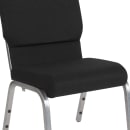 Flash Furniture XU-CH-60096-BK-SV-GG Stacking Church Chair w/ Black Polyester Back & Seat - Steel Frame, Silver Vein thumbnail 7
