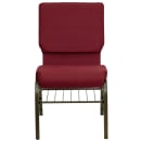 Flash Furniture XU-CH-60096-BY-BAS-GG Stacking Church Chair w/ Burgundy Polyester Back & Seat - Steel Frame, Gold Vein thumbnail 5
