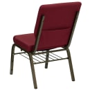 Flash Furniture XU-CH-60096-BY-BAS-GG Stacking Church Chair w/ Burgundy Polyester Back & Seat - Steel Frame, Gold Vein thumbnail 6