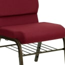 Flash Furniture XU-CH-60096-BY-BAS-GG Stacking Church Chair w/ Burgundy Polyester Back & Seat - Steel Frame, Gold Vein thumbnail 7