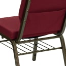 Flash Furniture XU-CH-60096-BY-BAS-GG Stacking Church Chair w/ Burgundy Polyester Back & Seat - Steel Frame, Gold Vein thumbnail 8