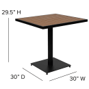 Flash Furniture XU-DG-10456036-GG Outdoor Patio Table and (4) Chair Set - Brown Resin Wood w/ Black Metal Frame thumbnail 3