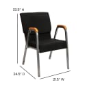 Flash Furniture XU-DG-60156-BK-GG Stacking Church Chair w/ Black Fabric Back & Seat - Steel Frame, Silver Vein thumbnail 2