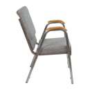 Flash Furniture XU-DG-60156-GY-GG Stacking Church Chair w/ Gray Fabric Back & Seat - Steel Frame, Silver Vein thumbnail 4