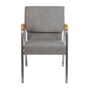 Flash Furniture XU-DG-60156-GY-GG Stacking Church Chair w/ Gray Fabric Back & Seat - Steel Frame, Silver Vein thumbnail 5