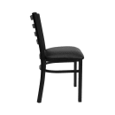 Flash Furniture XU-DG694BLAD-BLKV-GG Restaurant Chair w/ Ladder Back & Black Vinyl Seat - Steel Frame, Black thumbnail 11