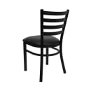 Flash Furniture XU-DG694BLAD-BLKV-GG Restaurant Chair w/ Ladder Back & Black Vinyl Seat - Steel Frame, Black thumbnail 12
