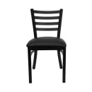 Flash Furniture XU-DG694BLAD-BLKV-GG Restaurant Chair w/ Ladder Back & Black Vinyl Seat - Steel Frame, Black thumbnail 13