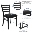 Flash Furniture XU-DG694BLAD-BLKV-GG Restaurant Chair w/ Ladder Back & Black Vinyl Seat - Steel Frame, Black thumbnail 3