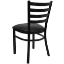 Flash Furniture XU-DG694BLAD-BLKV-GG Restaurant Chair w/ Ladder Back & Black Vinyl Seat - Steel Frame, Black thumbnail 4