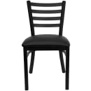 Flash Furniture XU-DG694BLAD-BLKV-GG Restaurant Chair w/ Ladder Back & Black Vinyl Seat - Steel Frame, Black thumbnail 5