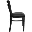 Flash Furniture XU-DG694BLAD-BLKV-GG Restaurant Chair w/ Ladder Back & Black Vinyl Seat - Steel Frame, Black thumbnail 6