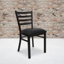 Flash Furniture XU-DG694BLAD-BLKV-GG Restaurant Chair w/ Ladder Back & Black Vinyl Seat - Steel Frame, Black thumbnail 9