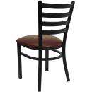 Flash Furniture XU-DG694BLAD-BURV-GG Restaurant Chair w/ Ladder Back & Burgundy Vinyl Seat - Steel Frame, Black thumbnail 4