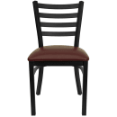 Flash Furniture XU-DG694BLAD-BURV-GG Restaurant Chair w/ Ladder Back & Burgundy Vinyl Seat - Steel Frame, Black thumbnail 5