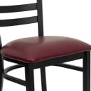 Flash Furniture XU-DG694BLAD-BURV-GG Restaurant Chair w/ Ladder Back & Burgundy Vinyl Seat - Steel Frame, Black thumbnail 7