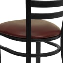 Flash Furniture XU-DG694BLAD-BURV-GG Restaurant Chair w/ Ladder Back & Burgundy Vinyl Seat - Steel Frame, Black thumbnail 8